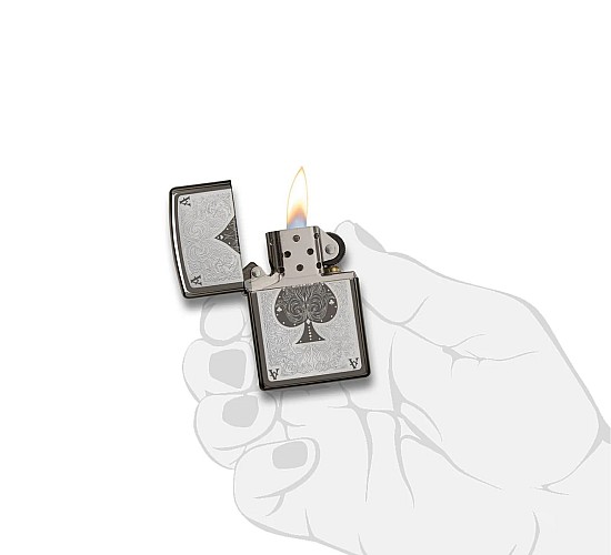 Ace filigree zippo black ice