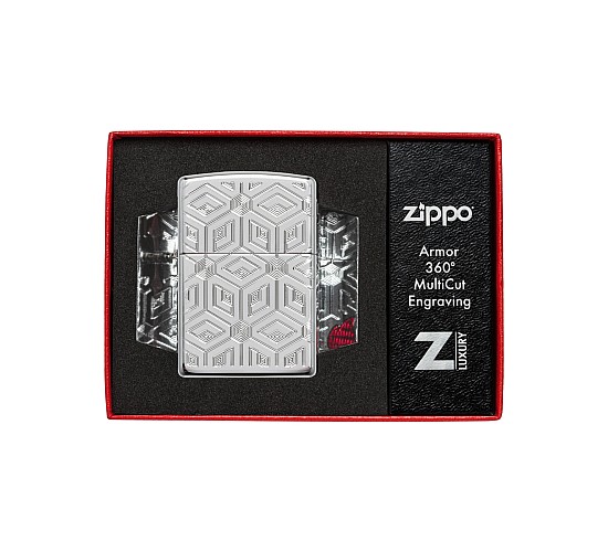 Armor 360 multicut engraving boxes all over design zippo