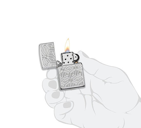 Armor zippo boxes all over design high polish chrome