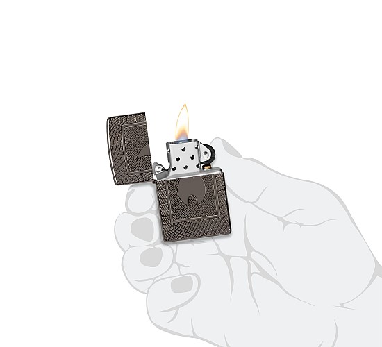 Armor zippo flame pattern design black ice