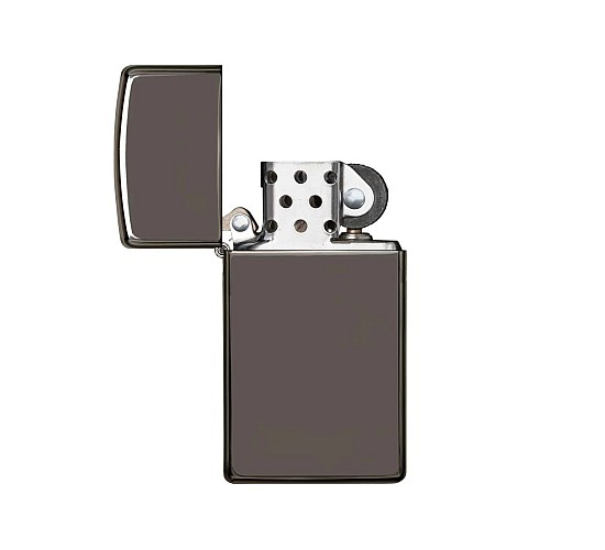 Slim case zippo met black ice spiegel afwerking