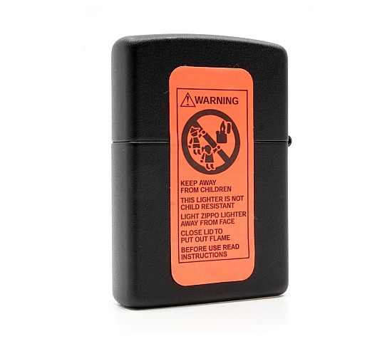 Black zippo ligher backside