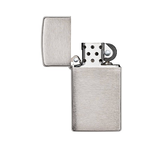 Zippo slim case brushed chrome finish