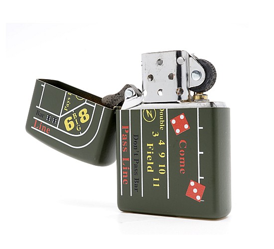 Casino tafel donker groen zippo