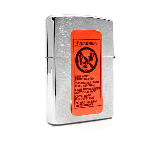 Chrome zippo geborsteld sticker