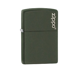 Zippo Green matte met logo