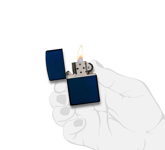 Classic navy blue zippo