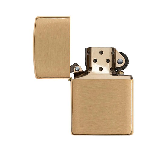 Classic zippo brushed brass open