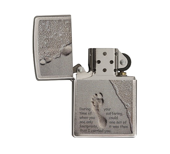 Classic zippo footprint in sand 28180