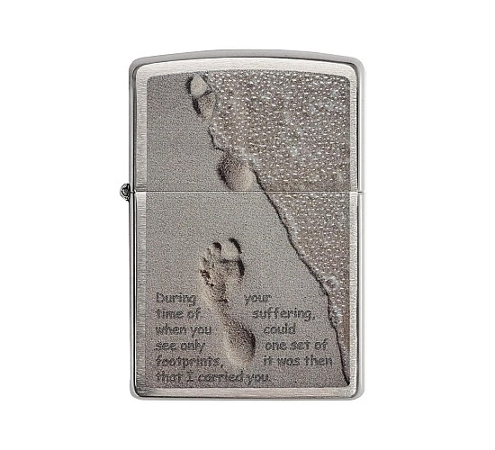 Classic zippo footprint in sand