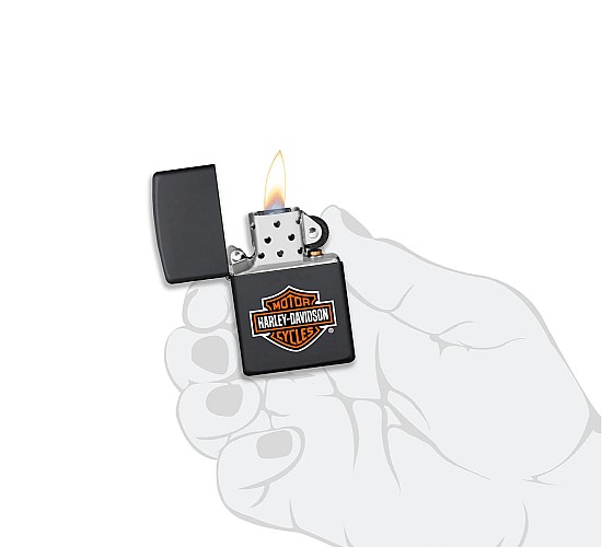 Classic zippo harley davidson bar shield black