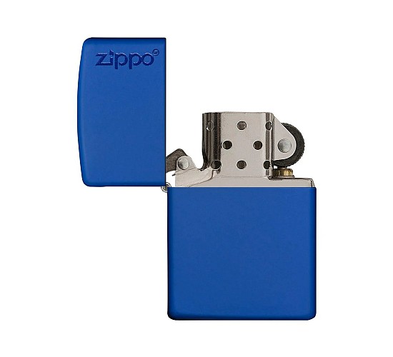 Classic zippo royal blue matte with logo