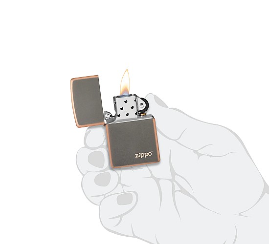 Classic zippo rustic bronze with logo