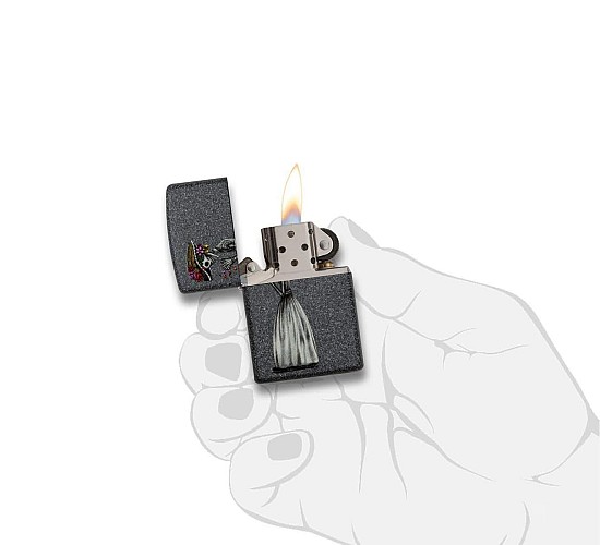 Classic zippo skull woman says yes