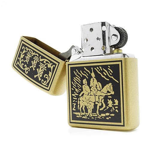 Gele zippo la mancha zwart