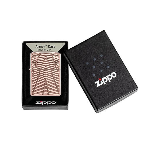 Geometric pattern zippo rose gold