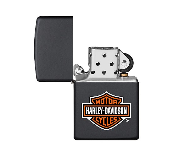 Harley davidson shield black matte zippo