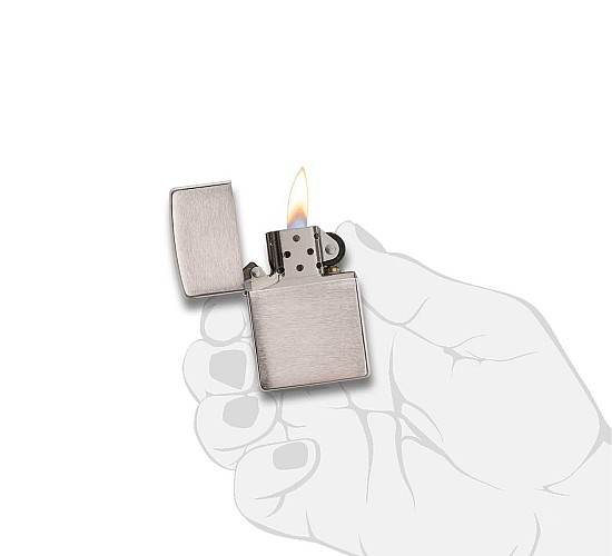 Heavy wall zippo brushed chrome