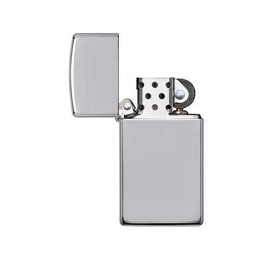 Hoogglans chrome zippo aansteker (slim)
