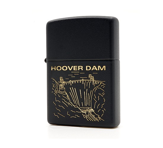 Hoover dam zippo zwart goud