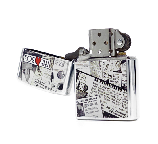 Jaren 30 zippo wit open