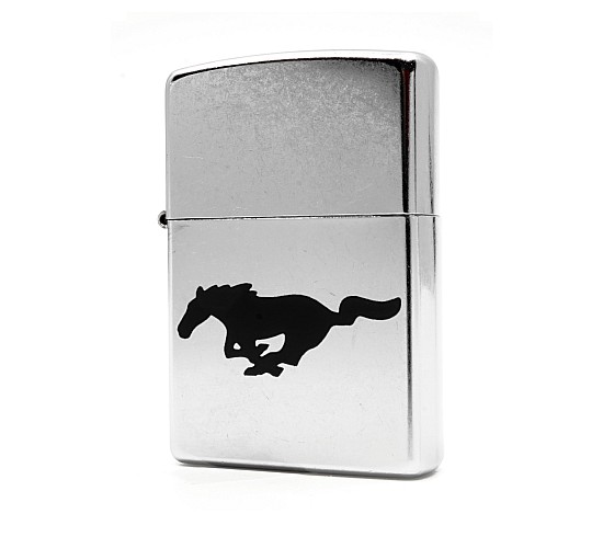 Mustang paard silhouet zippo chrome