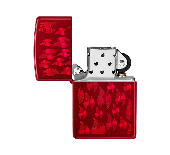 Red iced zippo flame pattern