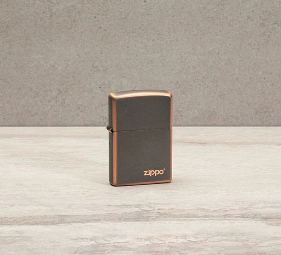 Rustic bronze zippo with logo