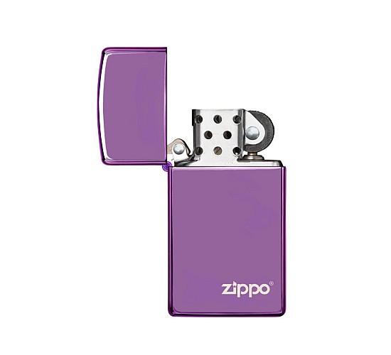Zippo slim case hoogglans paars (Abyss) finish