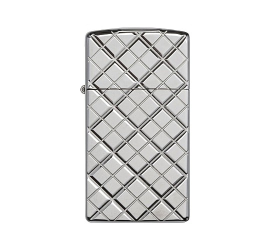 Zippo slim met elegant argyle design