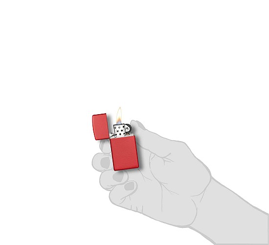 Slim zippo matte red