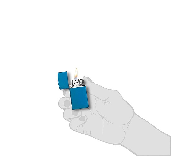 Slim zippo sapphire blue