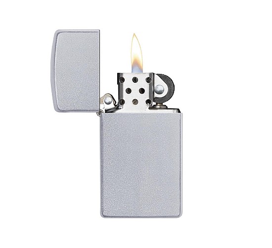 Slim zippo satin chrome