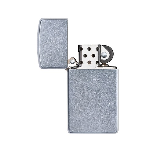 Zippo aansteker street chrome slim case