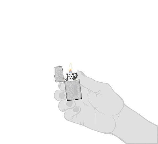Venetian chrome slim zippo