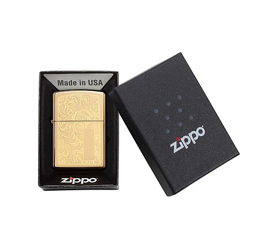 Doosje met de Venetian (messing) Zippo