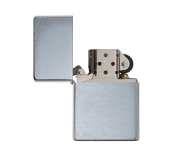 Vintage zippo brushed chrome slashes