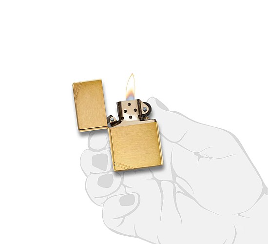 Vintage zippo brushed brass with slashes