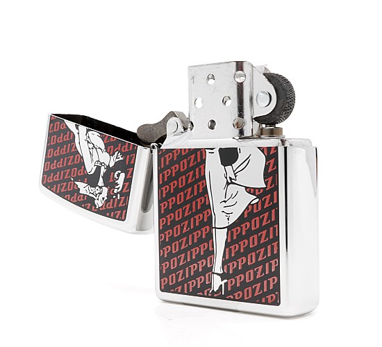 Windy girl zippo rood zwart