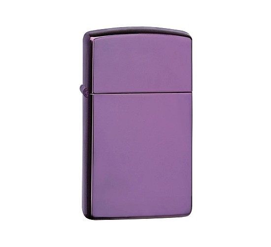 Zippo Abyss slim aansteker in glanzend paars met gepolijste afwerking