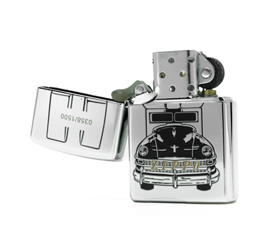Zippo anniversary car inside open