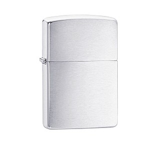 Zippo Armor brushed aansteker met chromen kleur en matte geborstelde afwerking