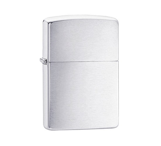Zippo Armor brushed aansteker met chromen kleur en matte geborstelde afwerking