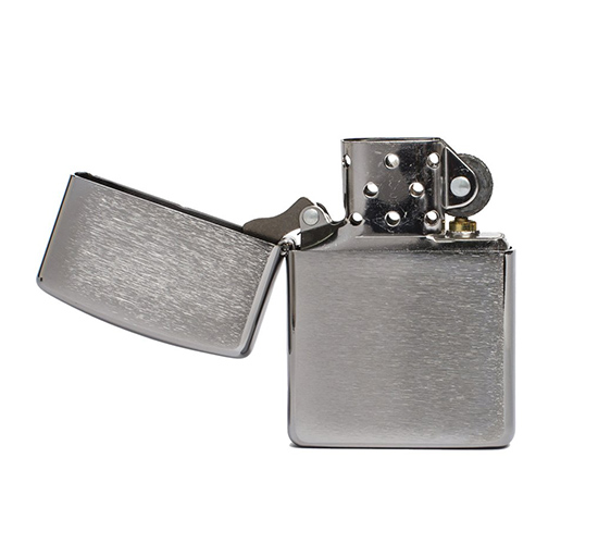 Heavy walled Armor zippo geborsteld chroom