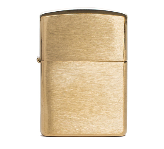 Armor case zippo brushed brass finish