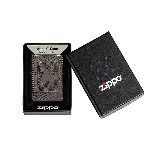 Zippo armor case flame pattern design black ice