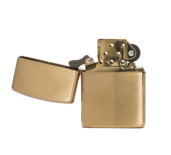 Armor zippo aansteker in geborsteld messing