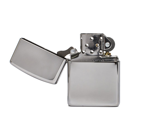 Armor case zippo hoogglans chroom