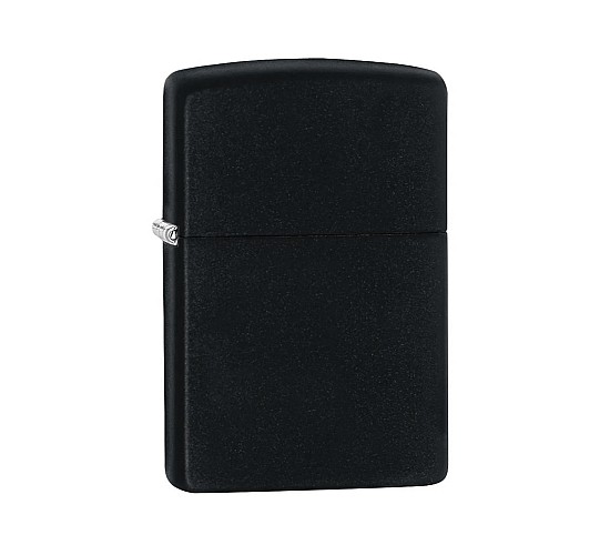 Zippo aansteker in matzwarte kleur met een matte afwerking en klassiek Regular formaat