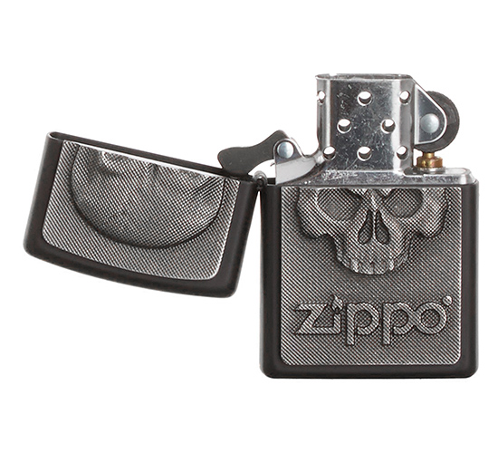 Phantom Zippo 3D Skull black matte windproof aansteker